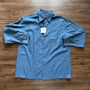 NWT Brandini Le Collezioni Men's XL Shirt Solid Teal Microfiber Long Sleeve